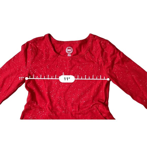 Wonder Nation Gold Sparkle Red Jersey Pullover Swing Dress Small(6-6x) Holiday - Picture 5 of 10